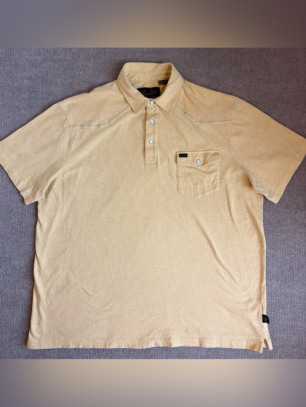 Howler Bros Ranchero Polo Shirt Men’s XL Yellow Pearl Snap Western Cowboy